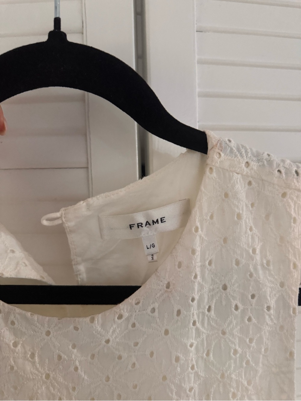 Frame White Broderie Anglaise Cotton Eyelet Midi Dress - Picture 5 of 7